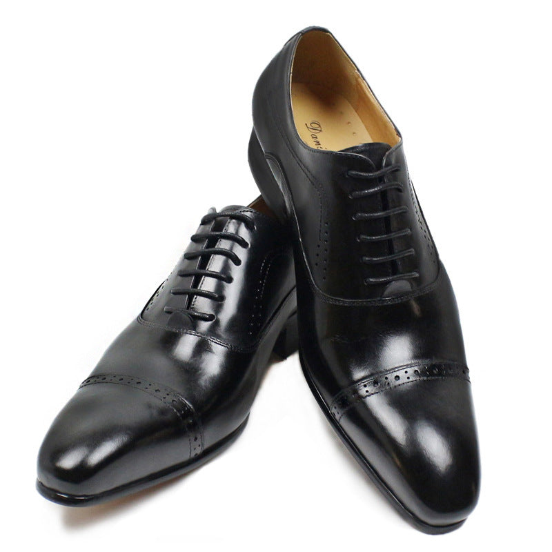 Men&#39;s Black Brown Business Casual Leather Shoes