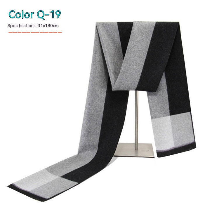Men&#39;s Striped Winter Warm Artificial Cashmere Scarf