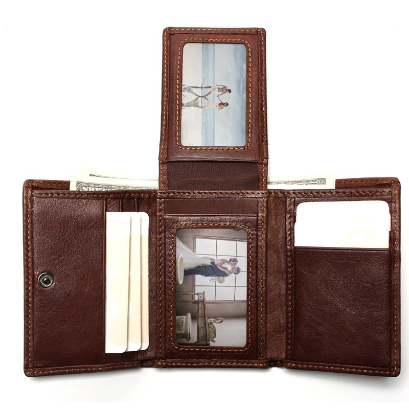 Men&#39;s ultra-thin leather wallet