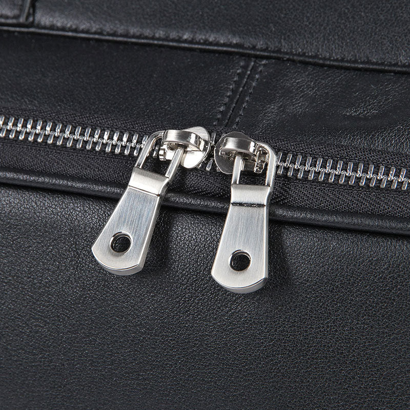 New Leather Business Briefcase First Layer Cowhide Men&#39;s Bag Nappa Leather 17 Inch Laptop Bag