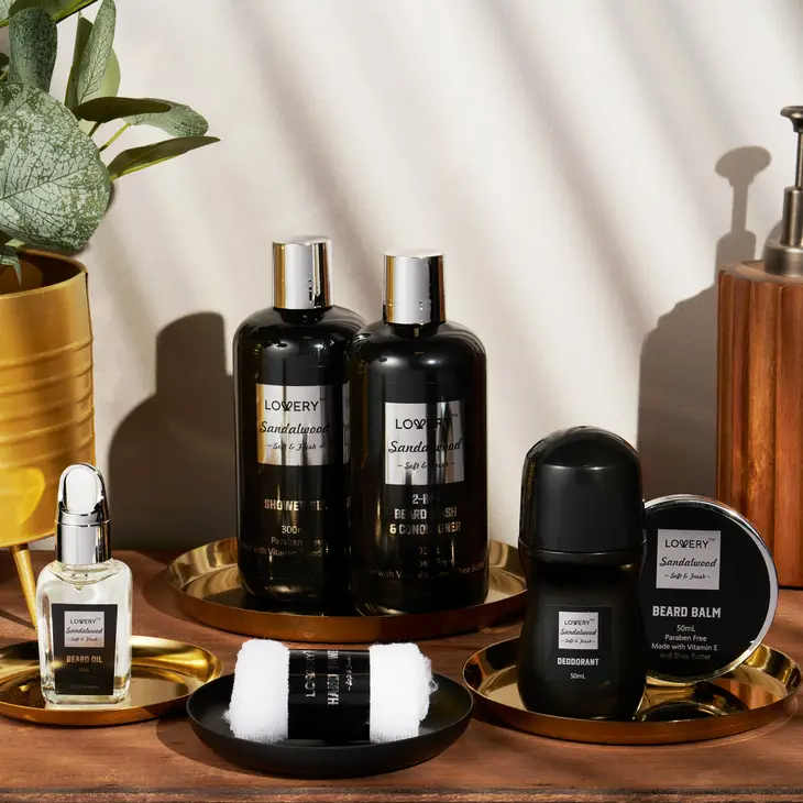 Luxury Beard Grooming Kit For Men, Sandalwood Bath Gift Set