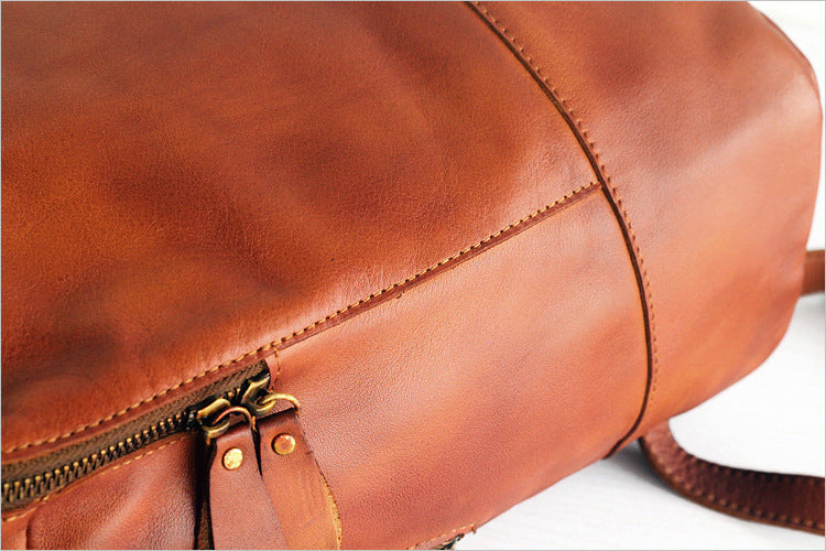 Vintage Rubbed Color Handmade Top Layer Leather Travel Bag