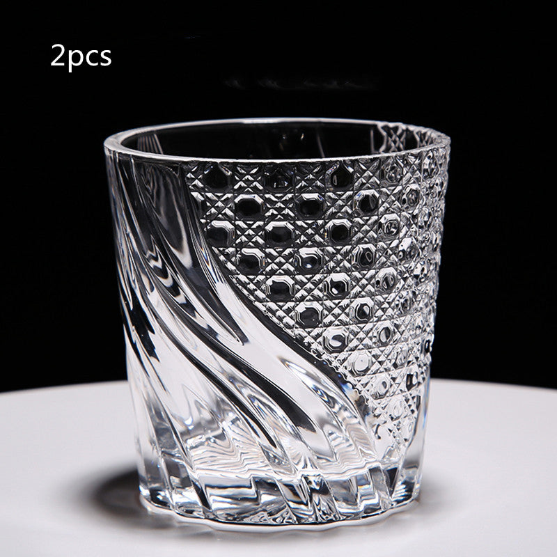 Whiskey Glass Heat-resistant Foreign Wine Glass Lead-free Crystal Glass Ins Wind Nordic Style Household Beer Glass 280ML