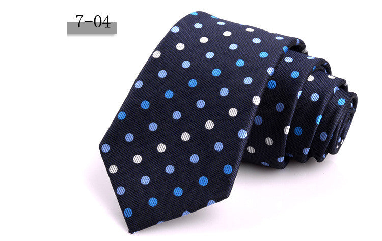 New Men&#39;s 7cm Striped Business Formal Tie