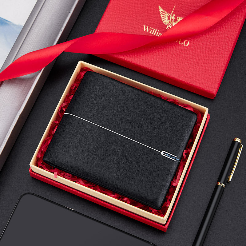 Wallet Men&#39;s Business Cowhide Fashion Black