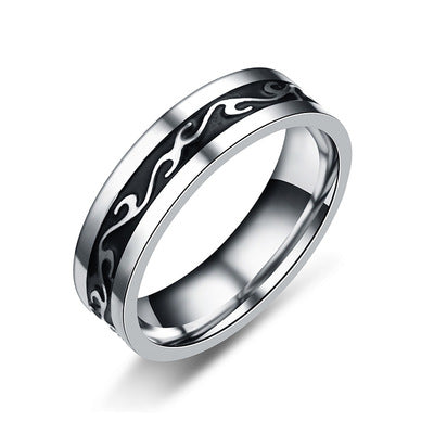 Men&#39;s Titanium Steel Vintage Ring