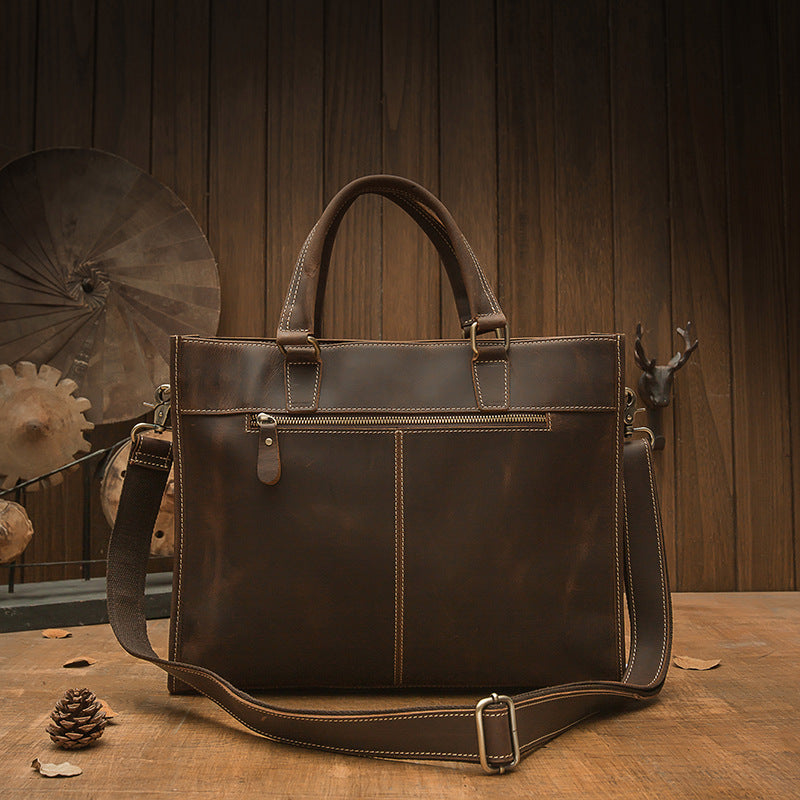 Handmade Vintage Leather Men&#39;s Briefcase