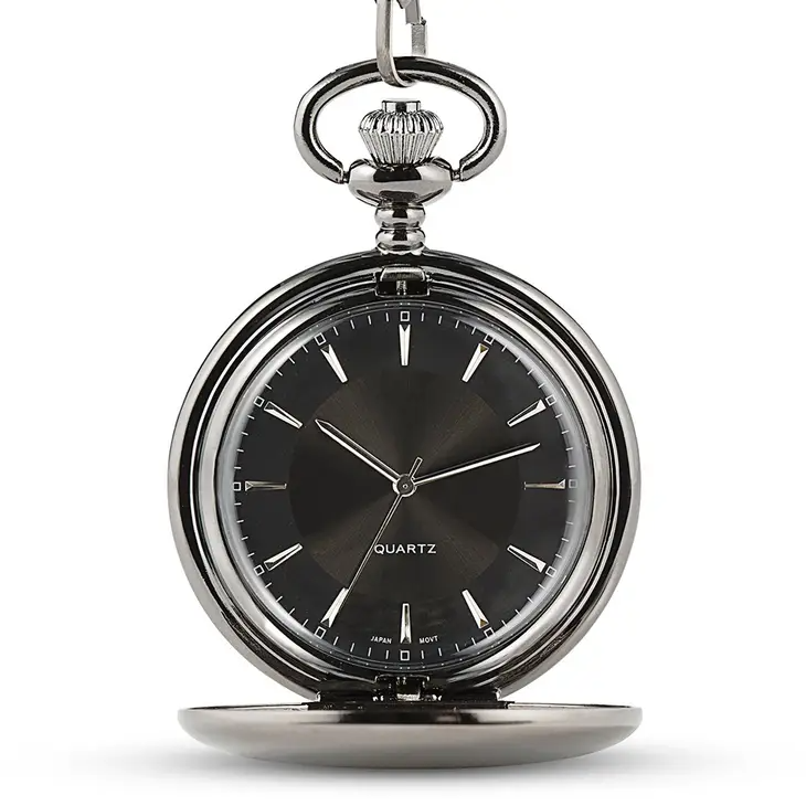 Gunmetal Pocket Watch &amp; Fob - Blank