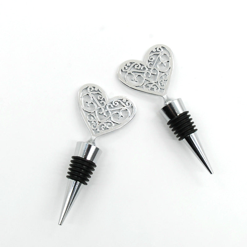 Metal Wine Bottle Plug Simple Heart-shaped Love Alloy Stopper