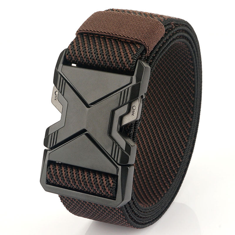 Fashion Commuter Casual Men&#39;s Belt Woven Elastic Minimalist Alloy Buckle