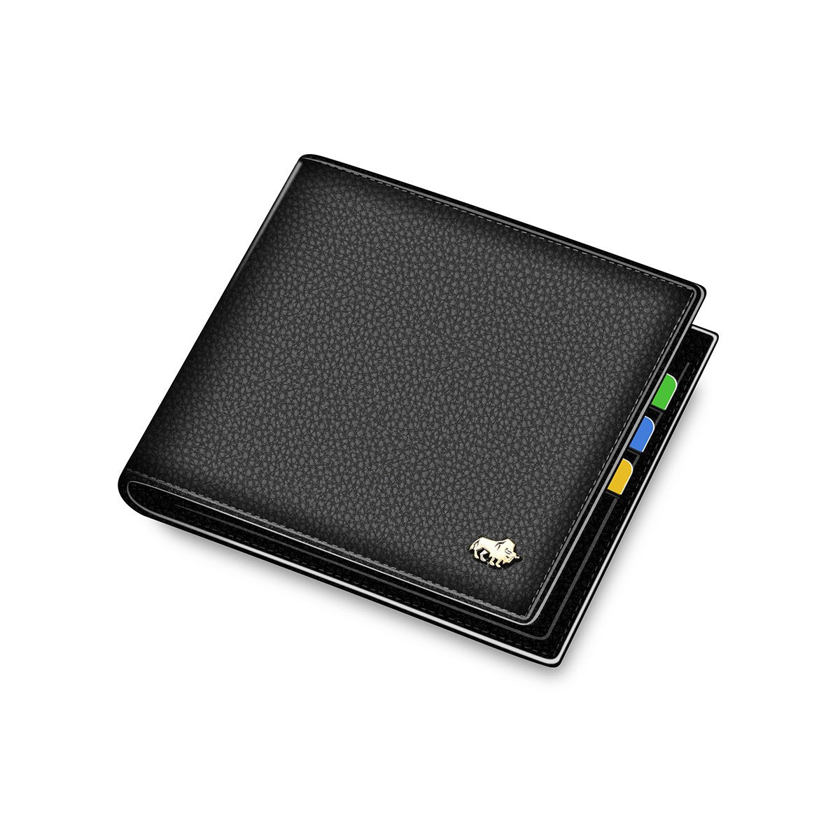 American bison men&#39;s short men&#39;s leather wallet