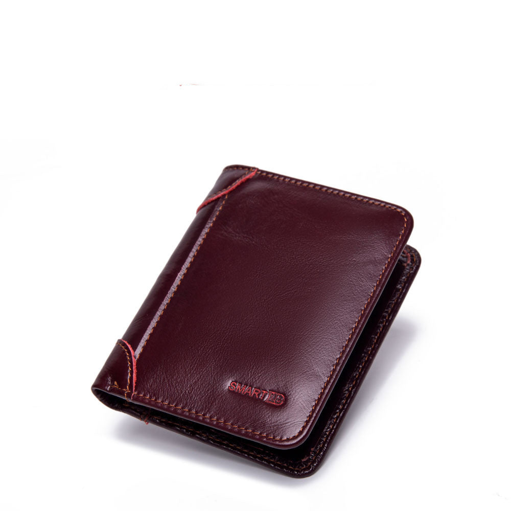 Men&#39;s Leather Multi-card Smart Anti-lost Wallet