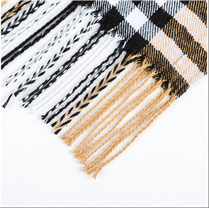 All-match Simple Men&#39;s Plaid Warm Scarf