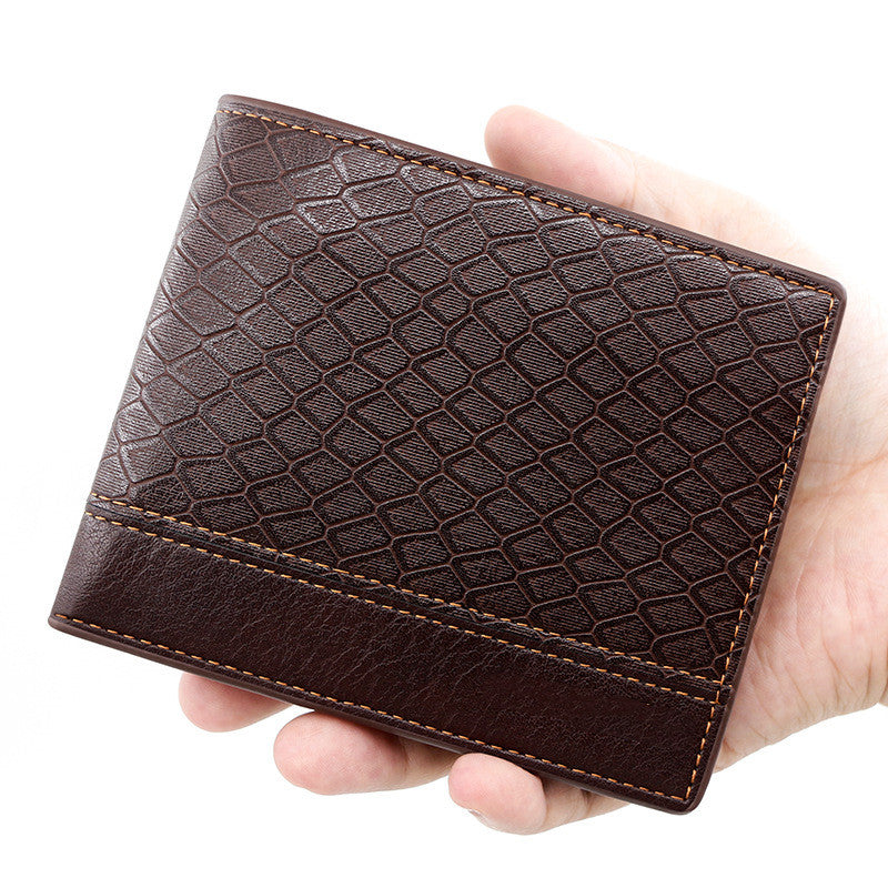 Men&#39;s Fashion Large Capacity Embossed Snake Pattern Wallet