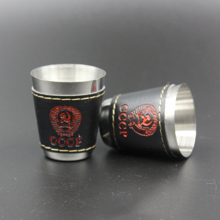 Leather small wine glass