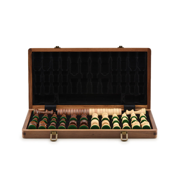 High-Quality Walnut Chess And Checkers Children&#39;s Solid Wood Folding Chess Box