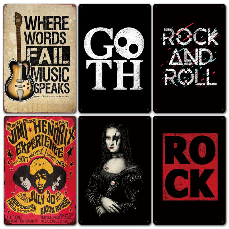 New Rock Music Vintage Iron Painting