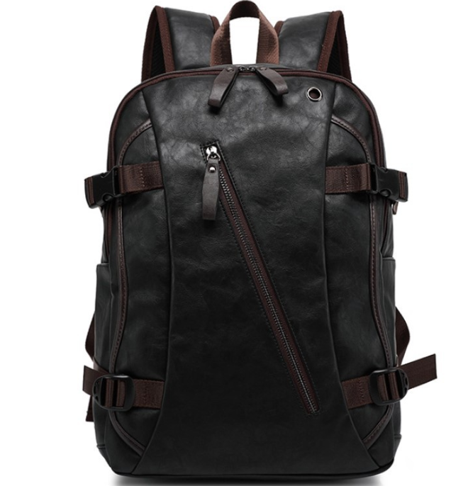 New Men&#39;s Backpack Fashion Style Leather Middle School Bag Men&#39;s Bag