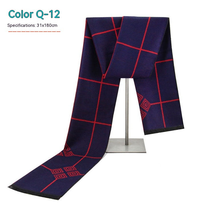 Men&#39;s Striped Winter Warm Artificial Cashmere Scarf