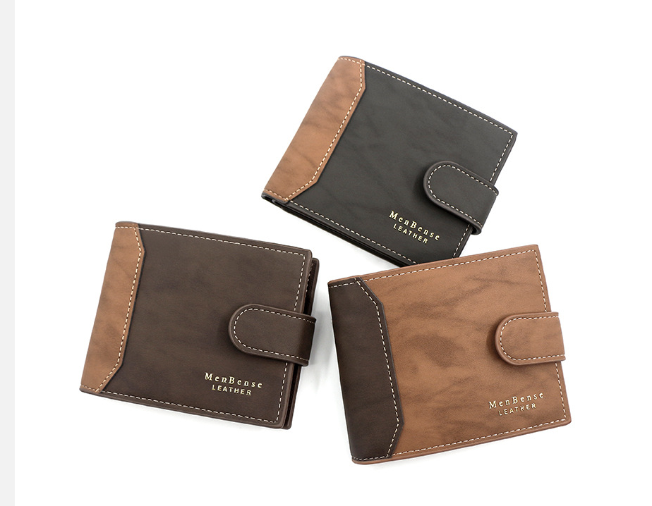 Men&#39;s Wallet Short Style With Korean Edition Hinge Gold Stamping