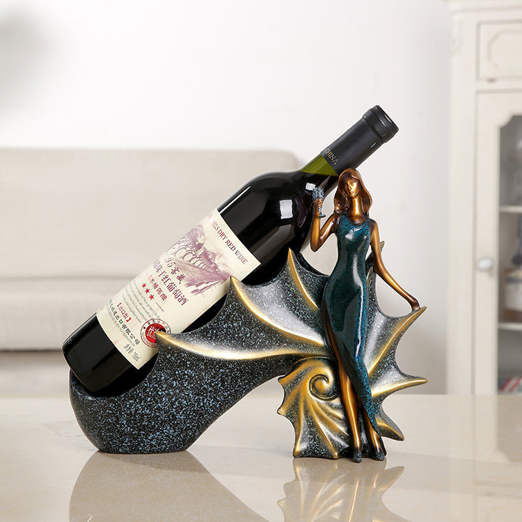 Resin crafts decoration style beauty wine rack