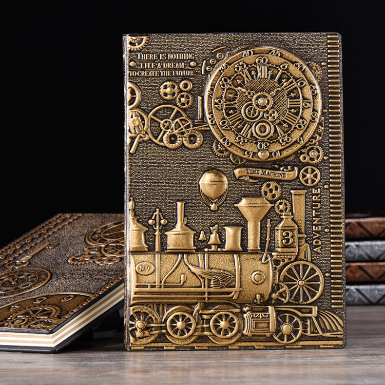 Handmade hardcover embossed retro notepad