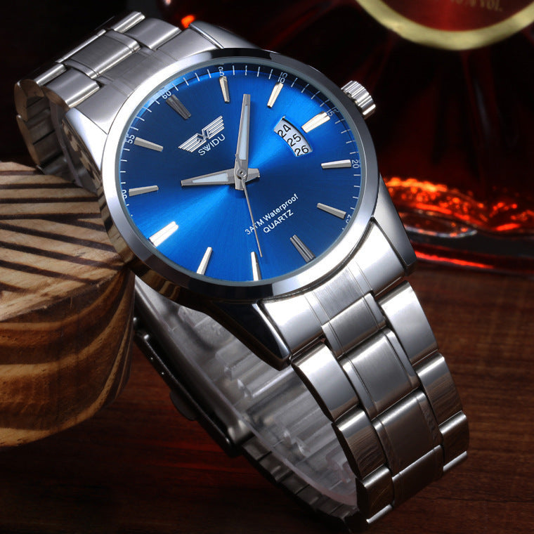 New watches, men&#39;s single day steel watches, non mechanical watches, foreign trade watches wholesale