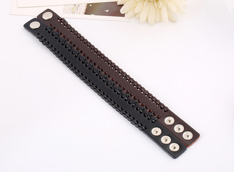 Vintage punk leather bracelet
