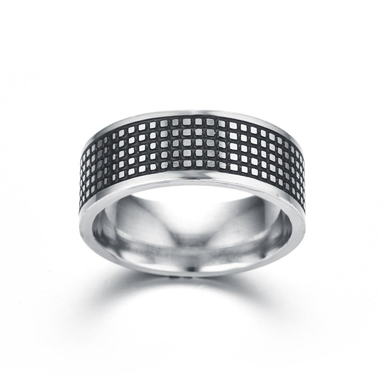 Men&#39;s Titanium Steel Vintage Ring