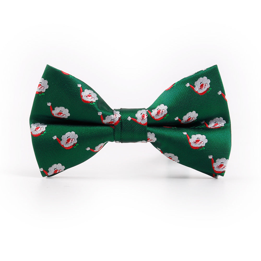 Men&#39;s Holiday Christmas Tree Snowflake Pattern Bow Tie