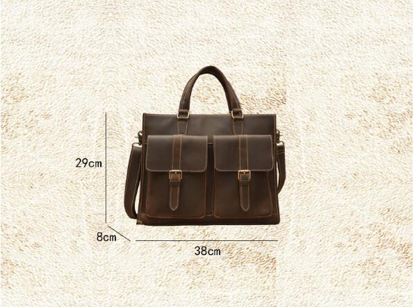 Handmade Vintage Leather Men&#39;s Briefcase