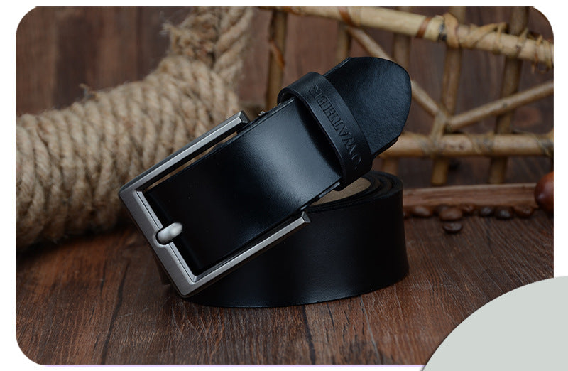Casual leather wild leather belt fashion business men&#39;s pin buckle belt CF001