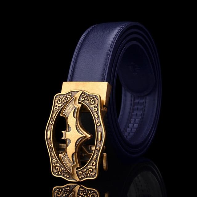 New Style Men&#39;s Casual Belt Bat Buckle Antique Automatic Buckle Belt