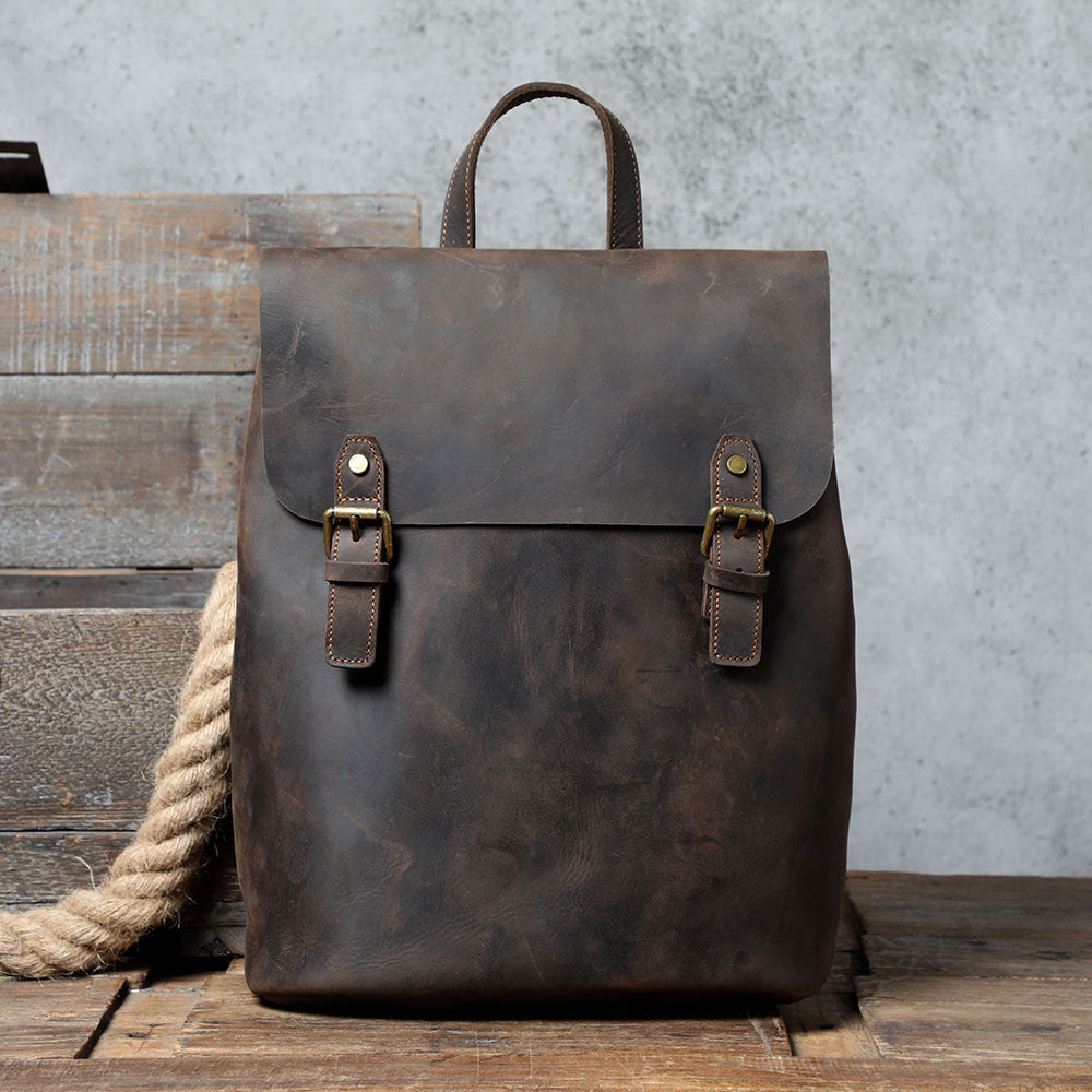 Men&#39;s Vintage Top Layer Cowhide Backpack