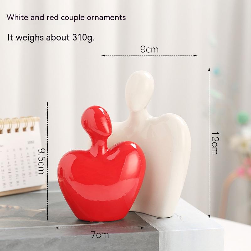 Nordic Modern Minimalist Ceramic Love Hug Couple Living Room Study Wine Cabinet Light Luxury Decoration