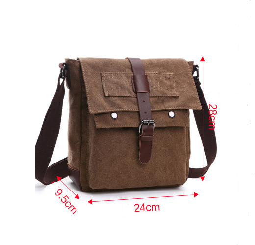 New version of Korean fashion casual canvas bag, practical business single shoulder oblique cross bag, men&#39;s Retro schoolbag