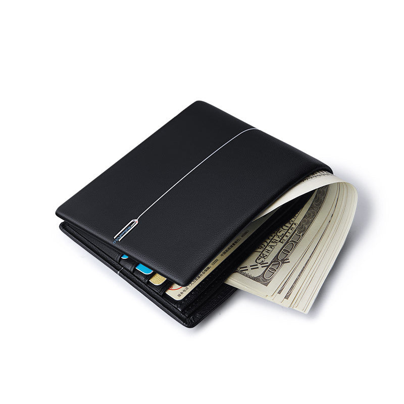 Wallet Men&#39;s Business Cowhide Fashion Black