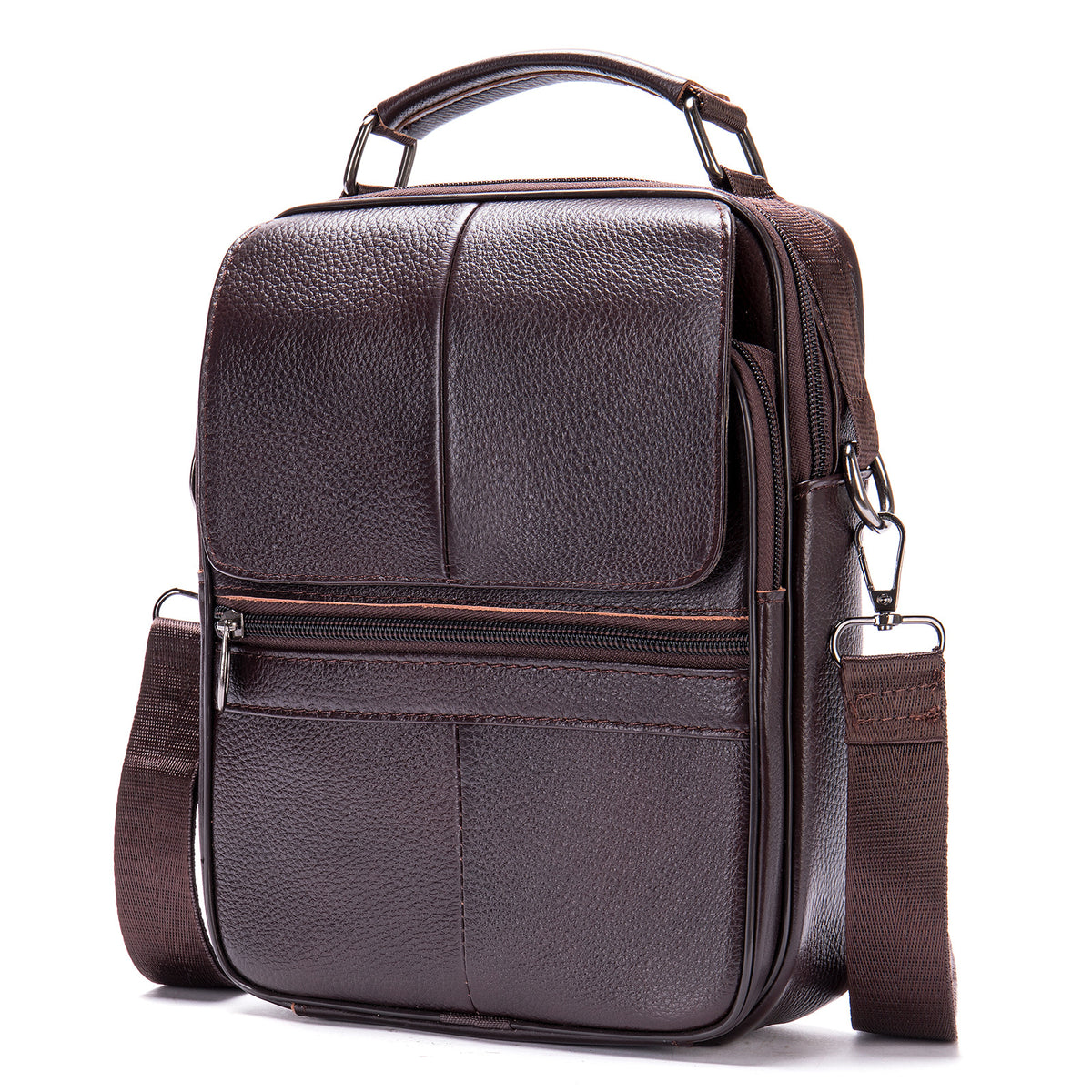 Leather Men&#39;s Bag Vertical Casual