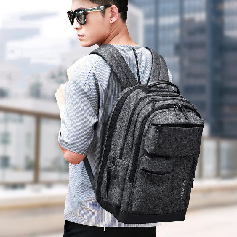 Backpack Trend Backpack Men&#39;s Waterproof Travel Computer Backpack Korean College Student Schoolbag