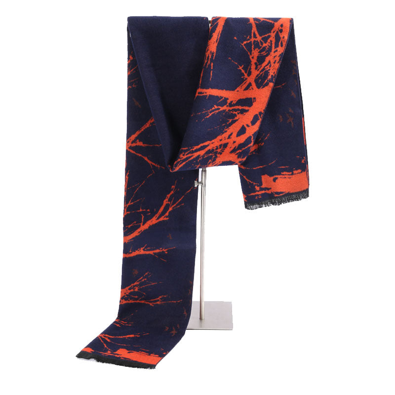 Fortune Tree Men&#39;s Brushed Scarf Autumn And Winter New All-match Scarf