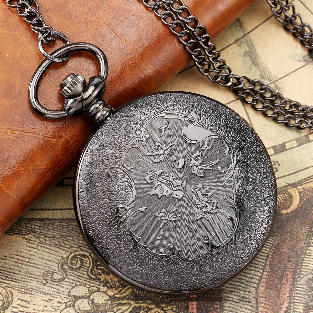 Creative Starry Literal Hollow Pattern Pocket Watch