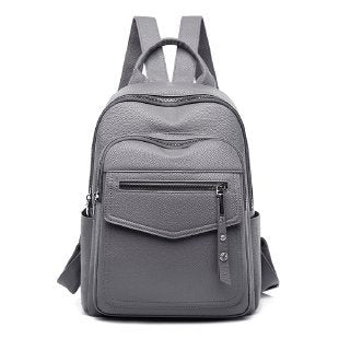 Casual Backpack Simple Large Capacity Solid Color Mother Bag