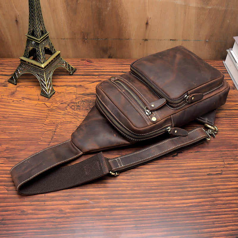 New Vintage Genuine Leather Men&#39;s Bag