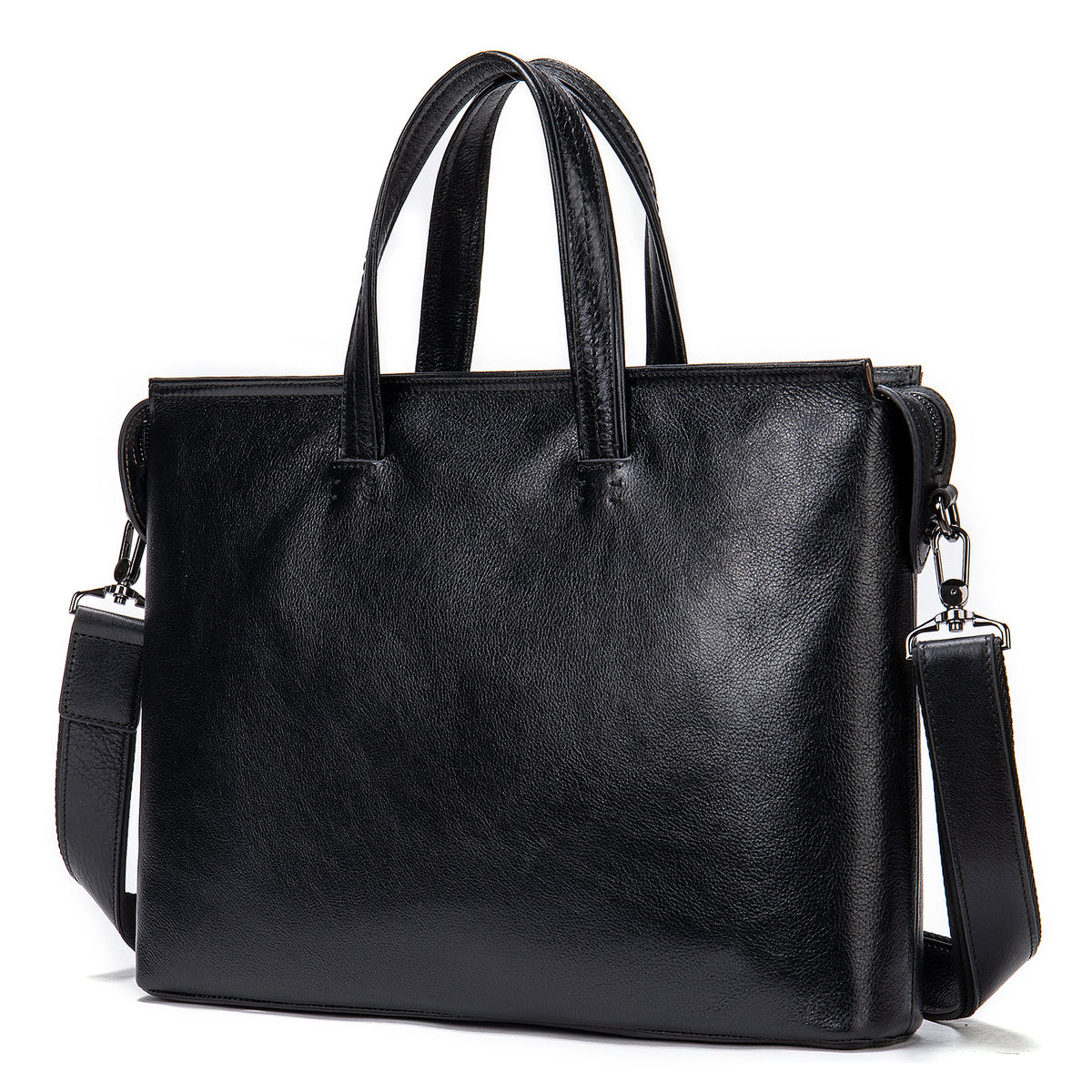 Vintage Men&#39;s Leather Briefcase Fashionable Business 14 Inch Computer Handbag