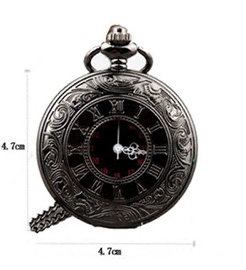 Men&#39;s And Women&#39;s Fashion Retro Hollow Clamshell Pocket Watch Necklace