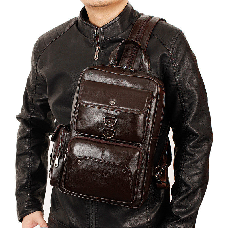 Head Layer Cowhide Multifunctional Backpack