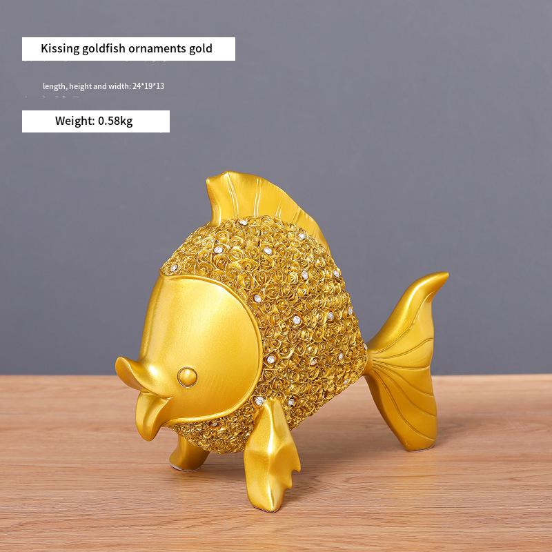 Creative New Chinese Style Light Luxury Goldfish Resin Crafts Decoration Home Decoration Hallway Wine Cabinet Model Room Decoration