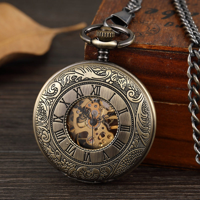 Men&#39;s And Women&#39;s Retro Manual Mechanical Pocket Watch