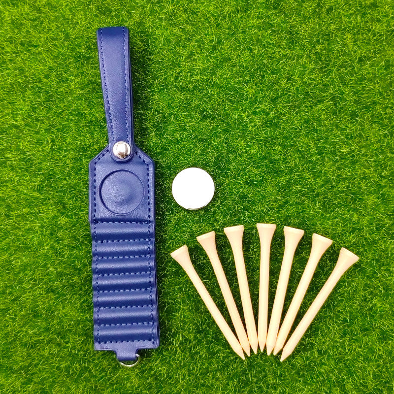 Golf Ball Nail Storage Leather Case Outdoor Sports Accessories Ball Nail Tag
