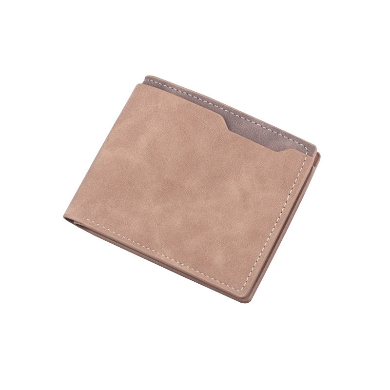 Men&#39;s Short Wallet Two Fold Half Fold Frosted